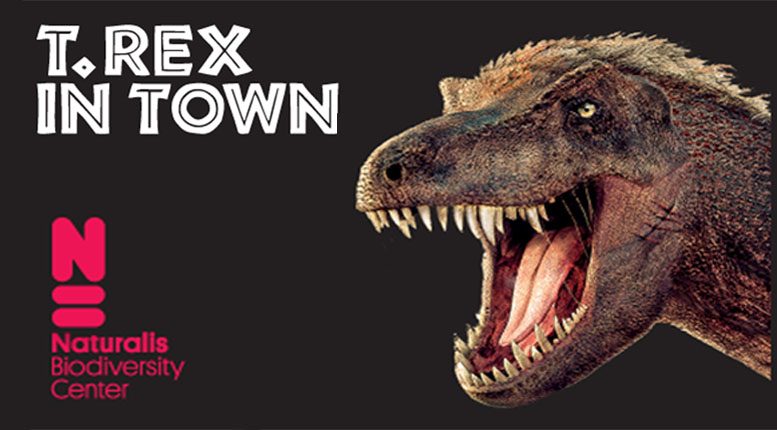 campagnebeeld van t. rex in town